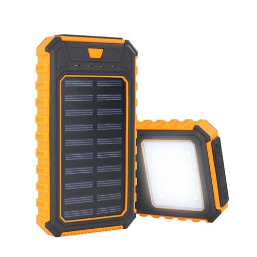 Batterij Externe Draagbare 10000 mAh met Zonne-lader (Oranje)