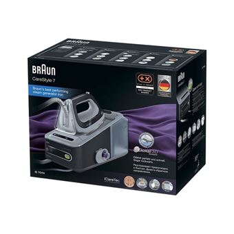 Braun CareStyle 7 IS 7044 - Centrale vapeur avec fermeture automatique - semelle : Eloxal 3D - 2400 Watt - gris charbon