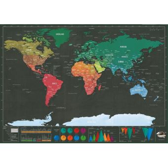 Carte du Monde à Gratter 43 cm – Scratch Map – Carte de Voyage Monde –  Cadeau. : : Fournitures de bureau