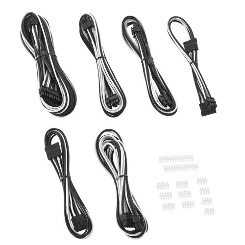 cablemod cablemod c-series rmi, rmx modflex essentials cable kit - noir/blanc noir