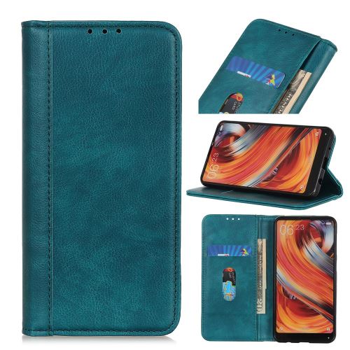 Etui en PU fente de litchi auto-absorbée vert pour votre Apple iPhone 5.8 pouces (2019)