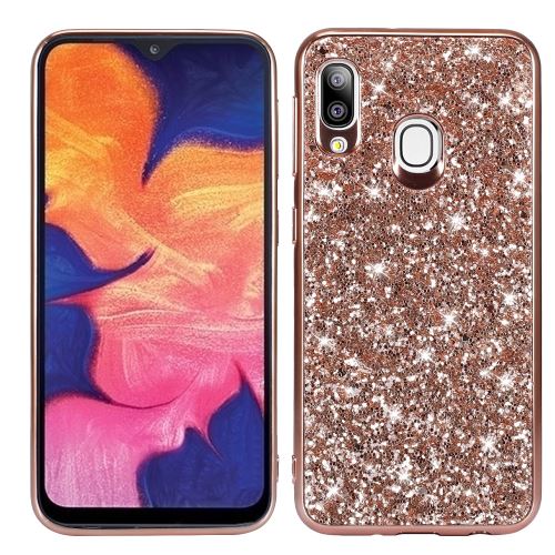 Coque en TPU paillettes scintillantes or rose pour votre Samsung Galaxy A20e