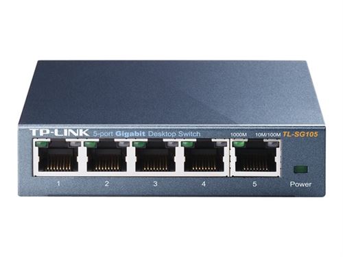 TP-LINK TL-SG105 5-Port Metal Gigabit Switch - commutateur - 5 ports - non géré - Ordinateur de bureau