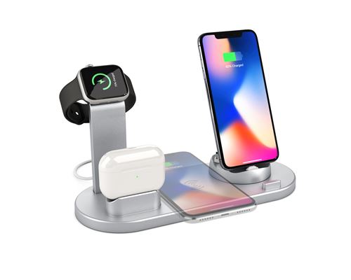 Chargeur sans Fil, 3 en 1 Qi 10W Pad-à Induction pour xingyue Apple Watch Series 6/5/4/3/2, AirPods, iPhone Se 2020/11 Pro Max/XS Max/XR/X/8 Plus/Sams