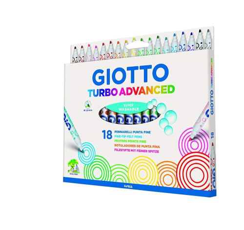 Giotto Turbo Advanced Multicolore stylo-feutre - Stylos-feutres (Multicolore, 2,8 mm, Multicolore, Encre à base d'eau, BS 7272, 18 pièce(s))