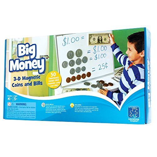 Educational Insights Big Money 3-D Magnetic Coins and Bills