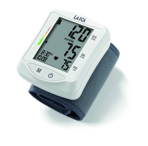 Laica tensiomètre automatique pour le poignet BM1006W, mesure la tension artérielle et la fréquence du pouls