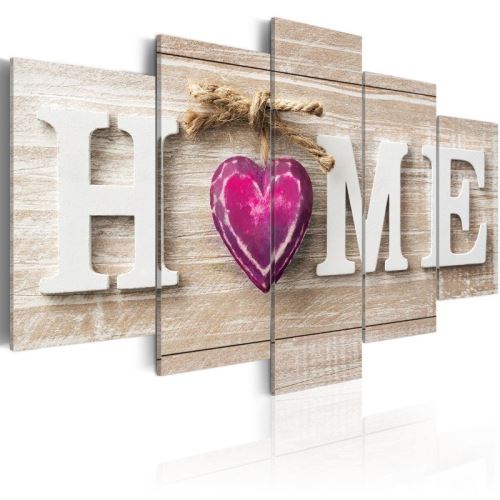 Tableau - Home: Pink Heart .Taille : 100x50