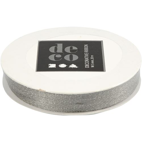 Creotime ruban 20 m 5 mm à chevrons argentés de 5 mm