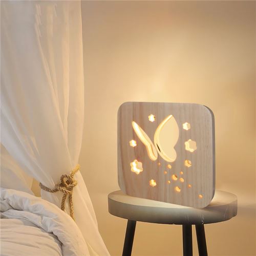 Creative Craft Décoration Lampe en bois Led Lumière Veilleuse Lampe de table wedazano442