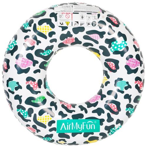 Bouée Gonflable Ronde XXL pour Piscine & Plage Ultra Confort, Flotteur Deluxe - Léopard ø120cm