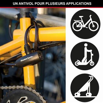 Cadenas Vélo, Portable Pliant Antivol Vélo avec 2 pièces de clé