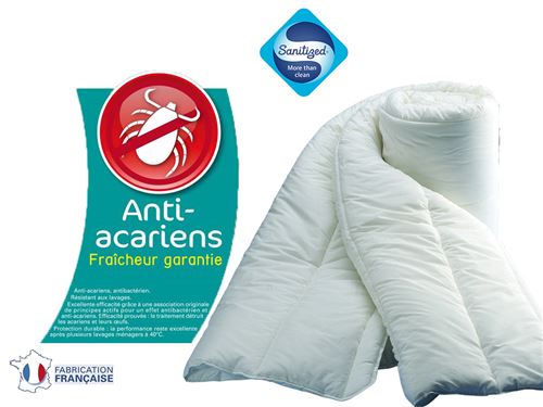 Couette bleu calin microfibre sanitized anti-acariens 140x200cm