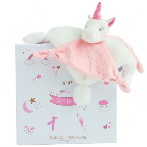 Peluche Doudou et Compagnie Licorne Rose