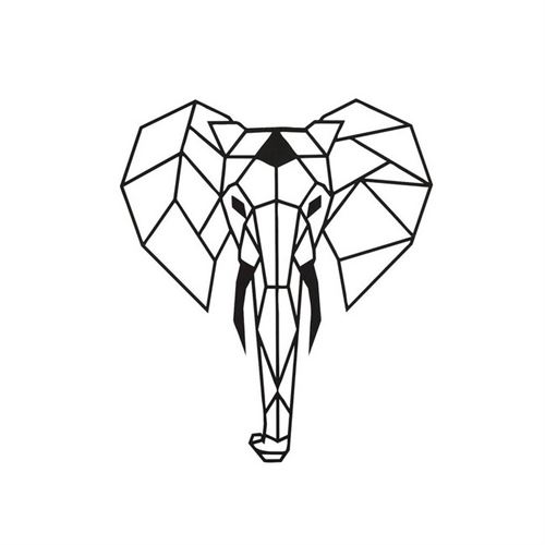 HOMEMANIA Décoration Murale Éléphant - Art Mural - pour Séjour, Chambre - Noir en Acier, 45 x 0,15 x 52 cm