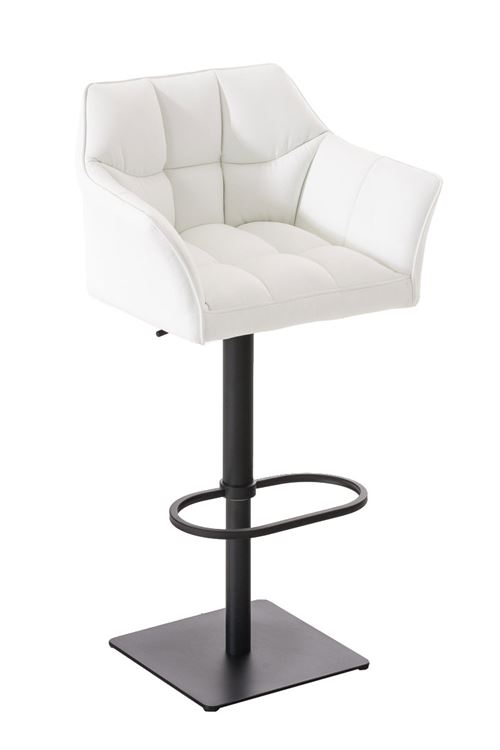 CLP Tabouret de bar Damaso en similicuir , Blanc /Noir