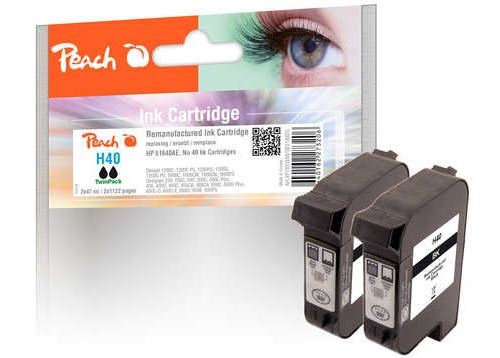 Peach Twin Pack Print-Head Black, Compatible with Xerox, HP no.40, 51640AE