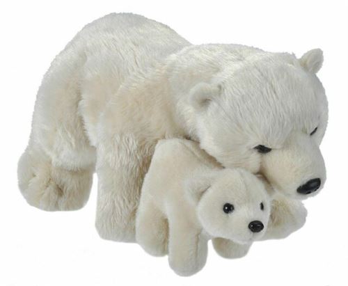 Wild Republic ours polaire en peluche 30 cm junior blanc 2 pièces