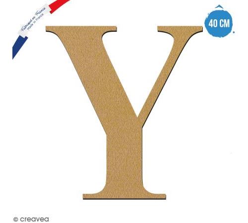Lettre Y en bois à décorer - 40 cm - Collection Alphabet serif