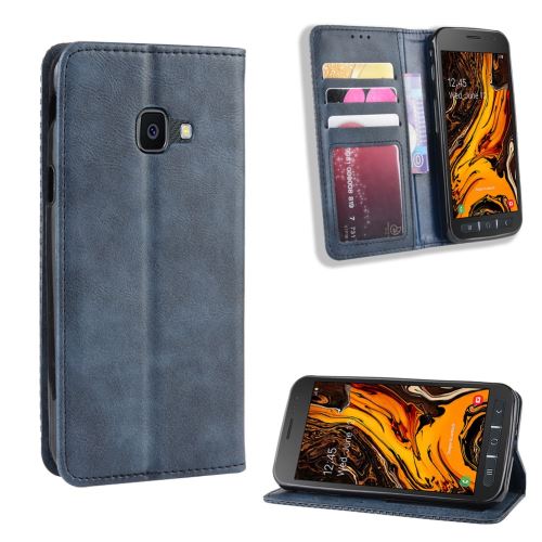 Etui en PU style vintage auto-absorbé bleu pour votre Samsung Galaxy Xcover 4/Xcover 4s/G398F