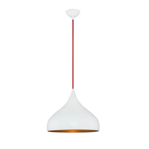 HOMEMANIA Lampe à Suspension Orlando Chandelier - de Plafond - Blanc en Métal, 35 x 35 x 120 cm, 1 x E27, 40W