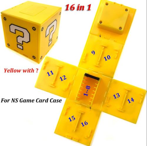 16 en 1 Boîtier de protection Boîte à Cartes de Jeu Boîte de Protection pour Carte mémoire pour 16 Jeux Nintendo Switch modèle yellow Mark