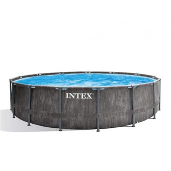 Piscine tubulaire Intex - Ronde - Baltik - 4,57 x 1,22 m - Accessoires inclus - Gris