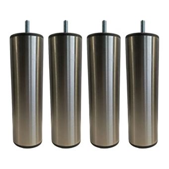 MRG Jeu de pieds Cylindre Samoa H20cm D6cm inox filetage 8mm
