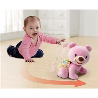 Peluche interactive Vtech Ourson 1 2 3 suis-moi Rose