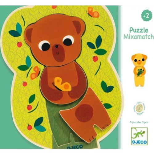 Djeco - puzzle en bois 15 pièces - mixamatch