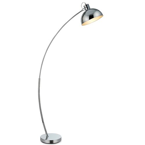 Versanora Arco lampadaire métal arc lampe de sol sur pied abat-jour chrome