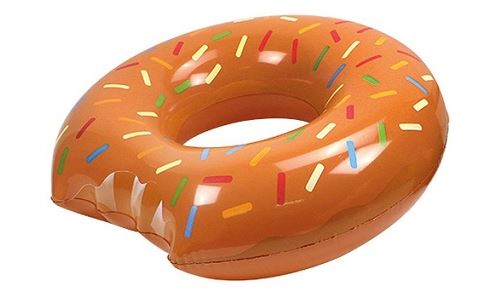 Bouée géante donut marron Ø 119 cm centre Ø 46 cm - jeu piscine, mer
