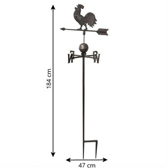 Style Ancien Girouette Coq A Piquer De Jardin Fonte 184 Cm X 47 Cm