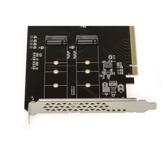 Carte Contrôleur PCIe SSD M2 de Type SATA et/ou PCIe - 2 Ports M.2 Type B  et M Key. Support SATA, AHCI et NVMe. - Lecteur de carte - Achat & prix