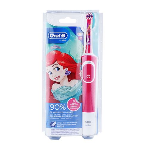 Brosse à dents électrique d’enfant Oral-B Princess à partir 3 ans, 7600 rpm IPX7 , 2 Modes Sonique, 223*114*83 mm --Rose