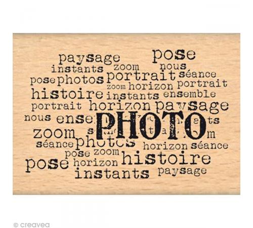 Tampon Shabby - Texte photo 7 x 5 cm