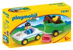 Playmobil 1.2.3 70181 Cavalière avec voiture et remorque