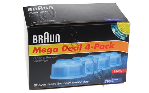 Braun Clean&Renew Ccr4 - Kit De Cartouches De Nettoyage - pour Rasoir (Pack De 4) - pour Braun Series 7 790Cc, 790Cc Boss Edition, 790Cc Porsche Motorsport Edition