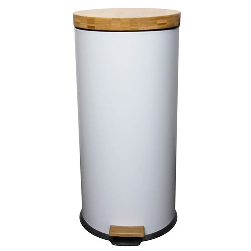 Kitchen Move 1 Poubelle À Pédale Inox Forest Blanc 30L