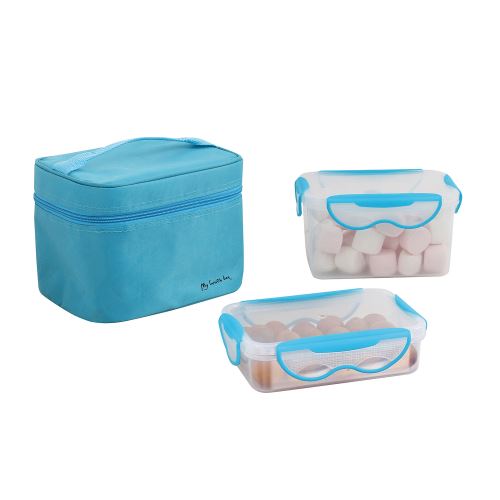 Lunch box 2 boites hermetiques bleu SEP109B