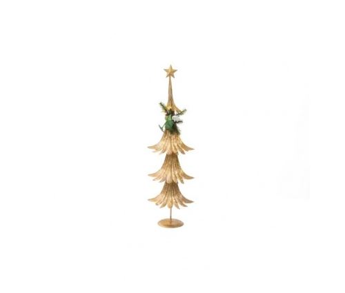 Sapin de noel artificiel dore en bois 60 cm