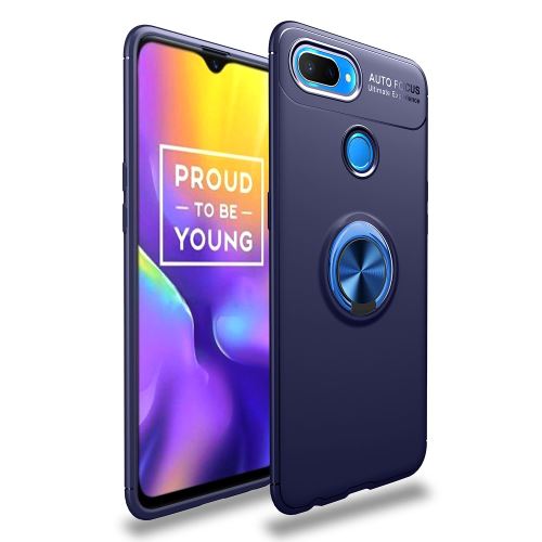 Coque en TPU béquille anneau de doigt bleu pour votre Oppo U1
