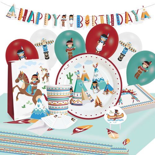 Amscan party set indiens junior paper 60-piece