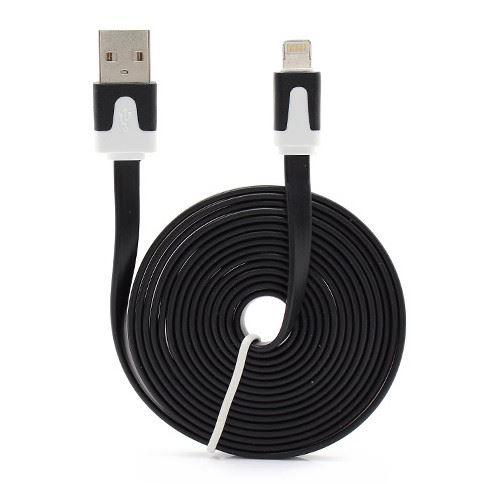 Cable Noodle 3m Lightning pour IPHONE 5/5S APPLE 3 Metres Chargeur USB Smartphone Connecteur (ROUGE)