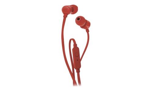 JBL T110 - Écouteurs avec micro - intra-auriculaire - filaire - jack 3,5mm - rouge