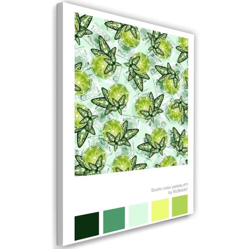 Feeby Tableau sur toile Image Déco Art moderne, Citron vert et menthe 40x60 cm