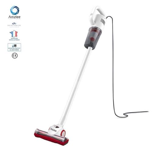 Aspirateur à main Artizlee® S107 Ergonomique 400W et 12000Pa - Corde de 5m - Blanc et Rouge