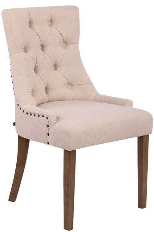 Chaise de salle à manger ABERDEEN tissu , Crème/Antique clair