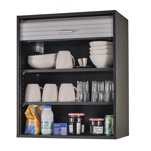 Meuble Cuisine Noir Bicolore 60 cm H 72 cm - Coloris: Aluminium