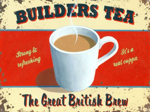 Plaque murale en métal Builder's Tea 40x30cm